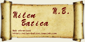 Milen Batica vizit kartica